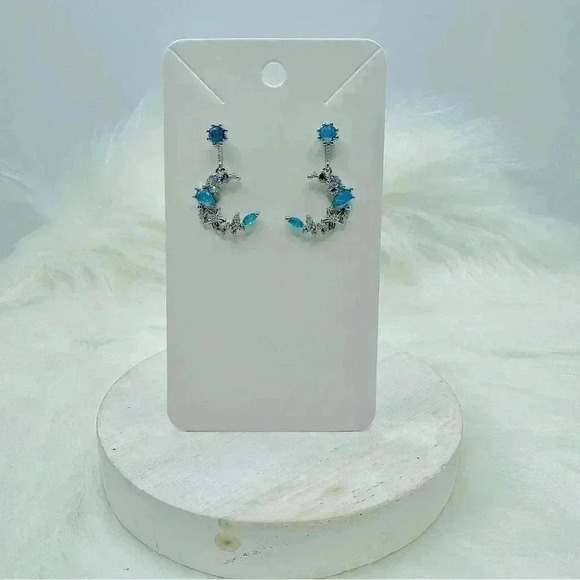 Moon Star Blue Earrings - Picture 1 of 7